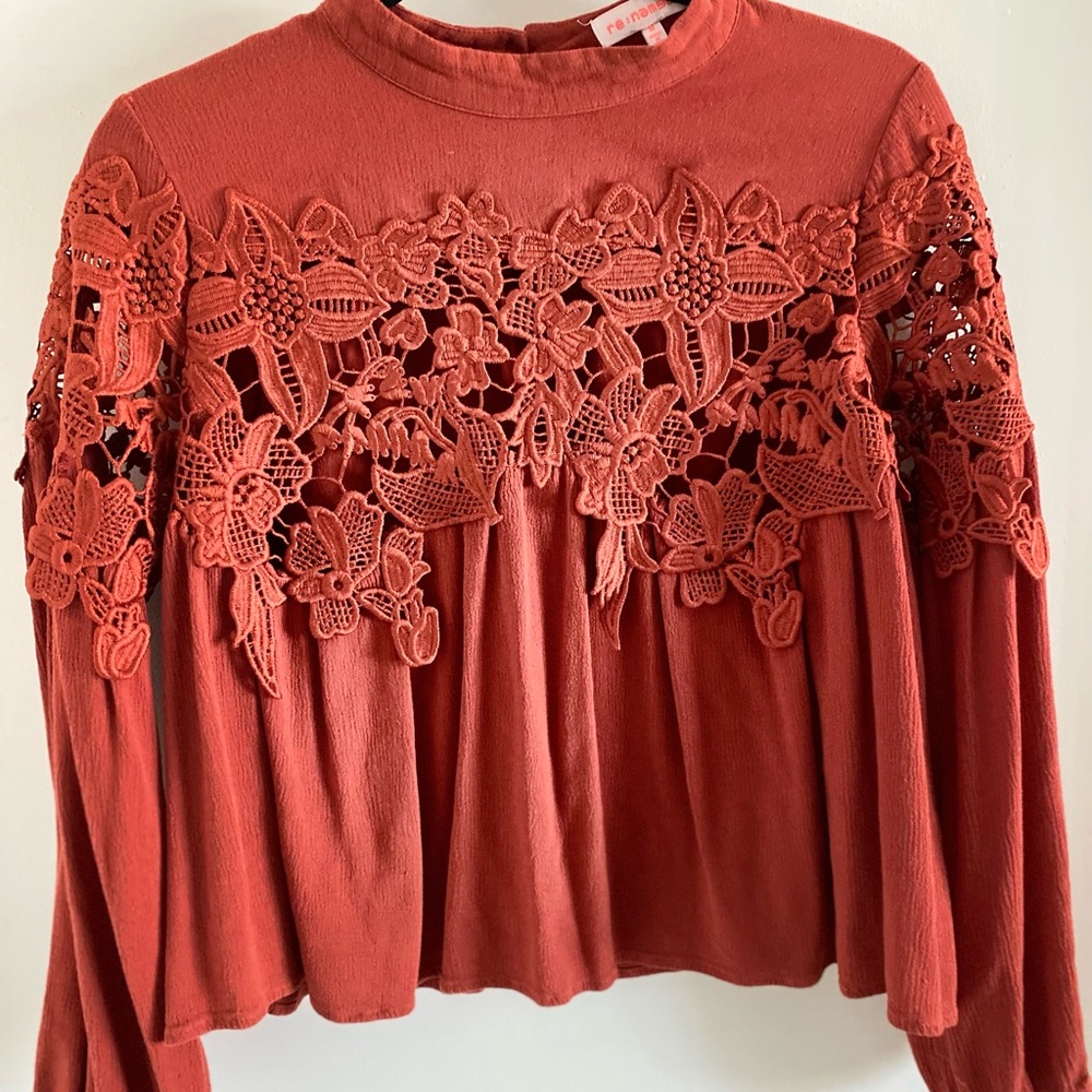 Lacy Orange Blouse